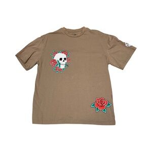 Eighty Eight Brand Skull brown skull and roses tee Size Medium